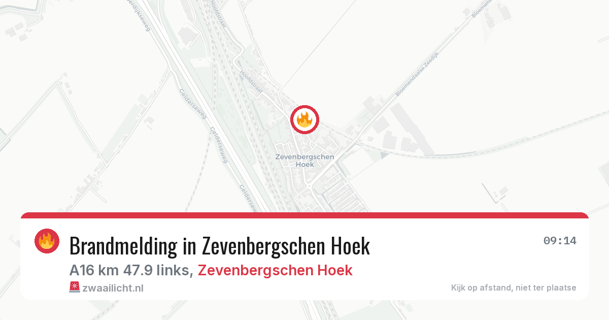 Brandmelding in Zevenbergschen Hoek — 6 jul 2026