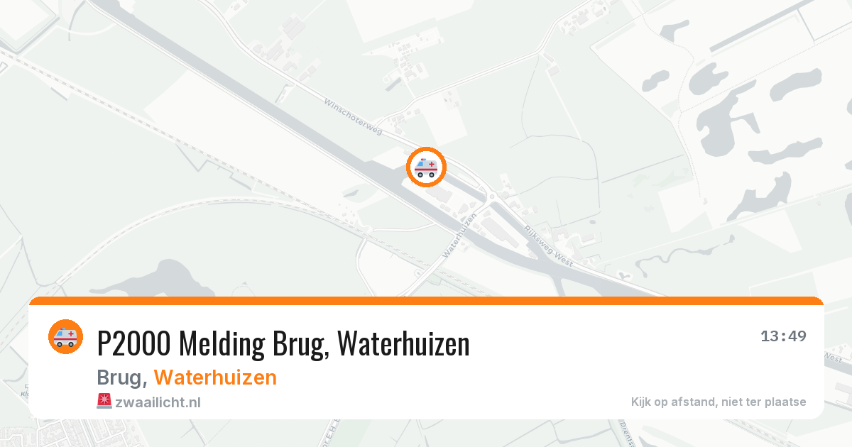P2000 Melding Brug, Waterhuizen — 2 mrt 2026