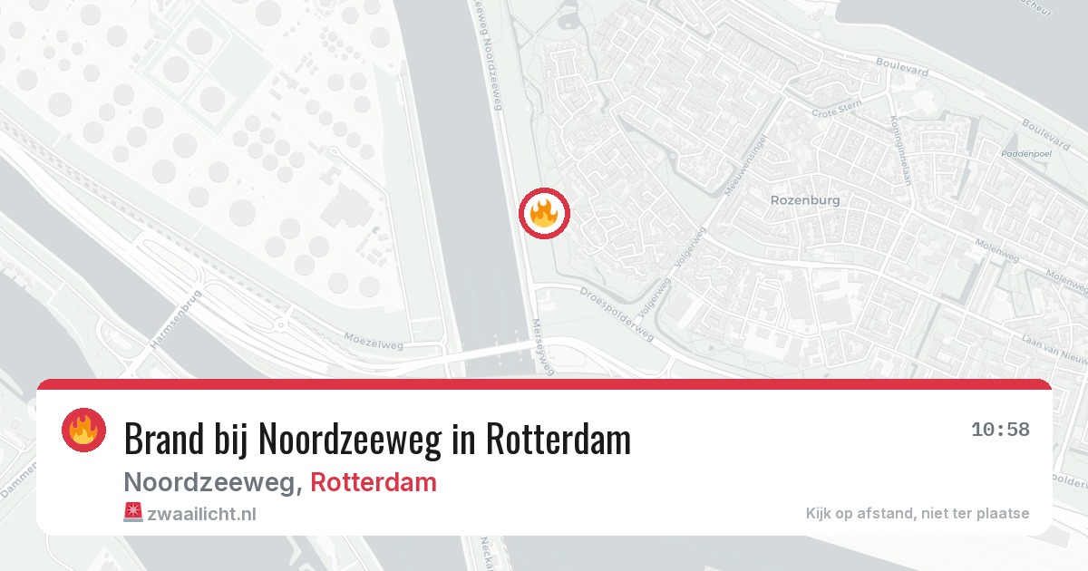 Brand bij Noordzeeweg in Rotterdam — 14 aug 2026