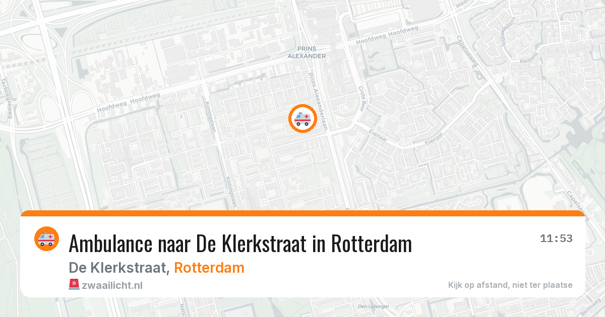 Ambulance naar De Klerkstraat in Rotterdam — 10 jun 2026
