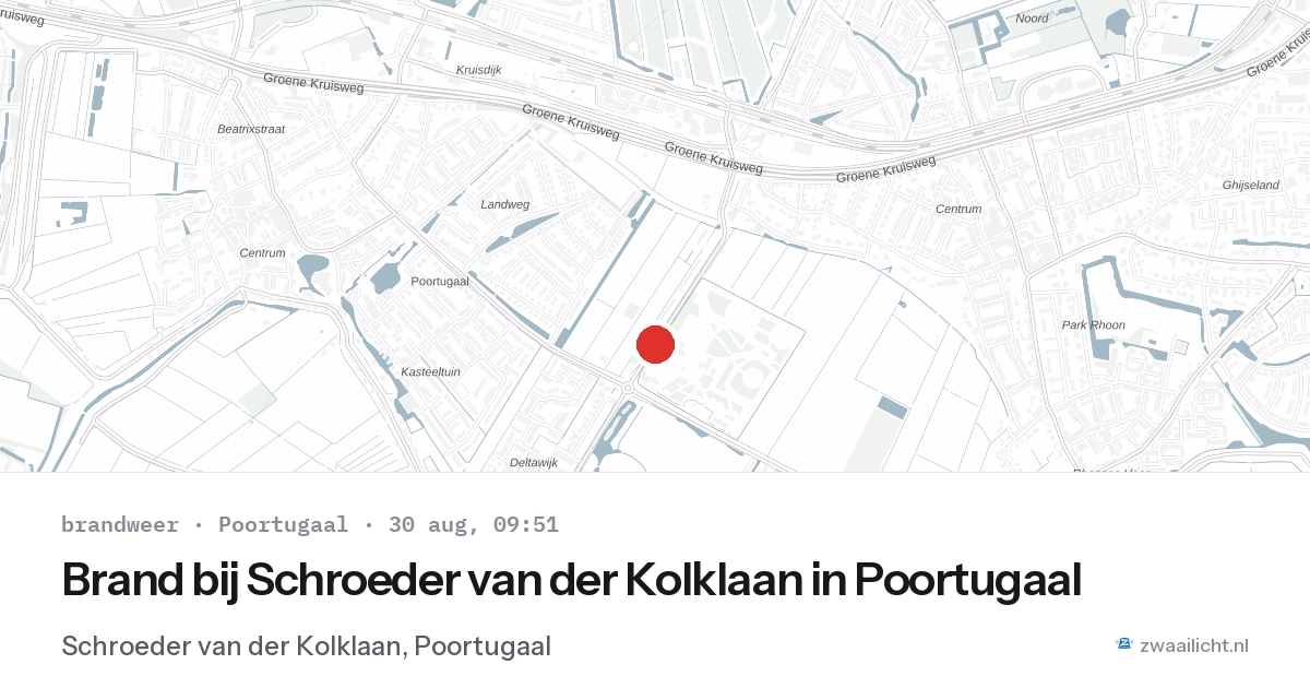 Brand bij Schroeder van der Kolklaan in Poortugaal — 30 aug 2026