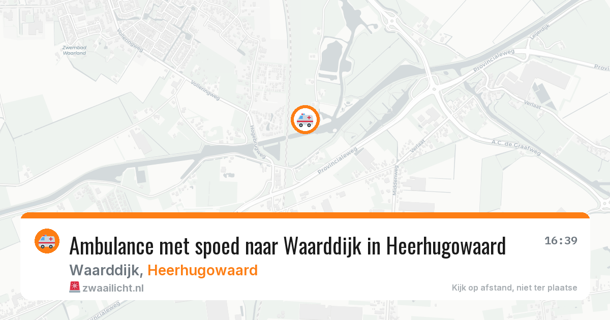 Ambulance met spoed naar Waarddijk in Heerhugowaard — 9 aug 2026