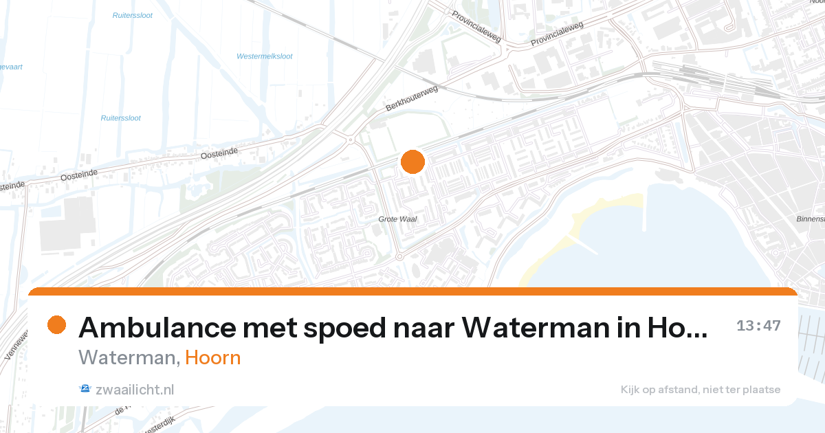 Ambulance met spoed naar Waterman in Hoorn — 27 aug 2026