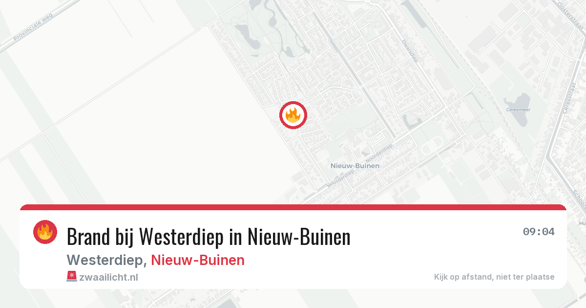 Brand bij Westerdiep in Nieuw-Buinen — 20 jun 2026
