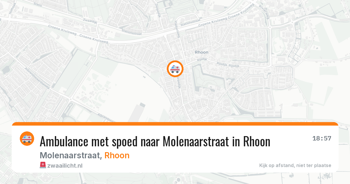 Ambulance met spoed naar Molenaarstraat in Rhoon — 20 jun 2026