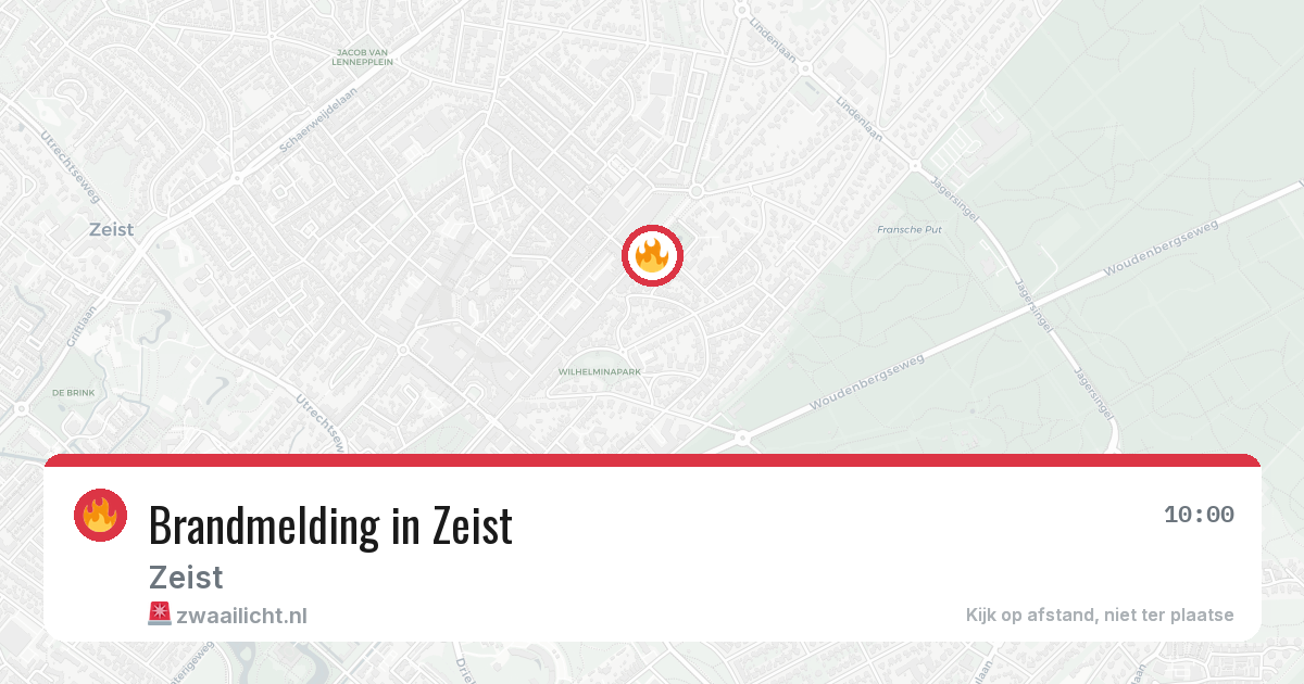 Brandmelding in Zeist — 20 jun 2026
