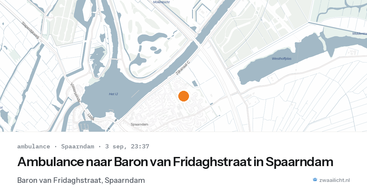 Ambulance naar Baron van Fridaghstraat in Spaarndam — 3 sep 2026