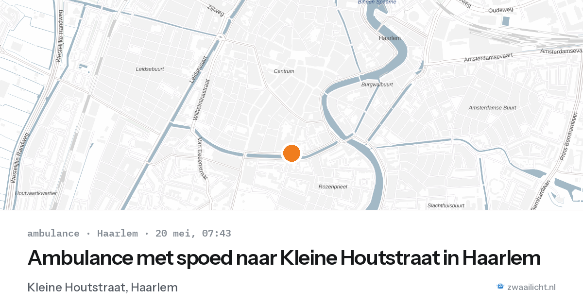 Ambulance met spoed naar Kleine Houtstraat in Haarlem — 20 mei 2026