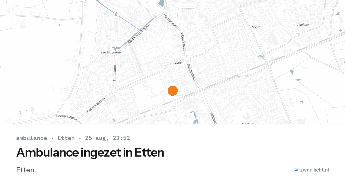 Ambulance ingezet in Etten — 25 aug 2026