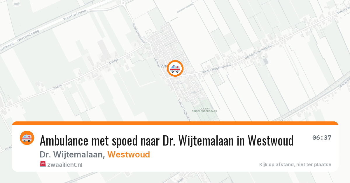 Ambulance met spoed naar Dr. Wijtemalaan in Westwoud — 25 mrt 2026