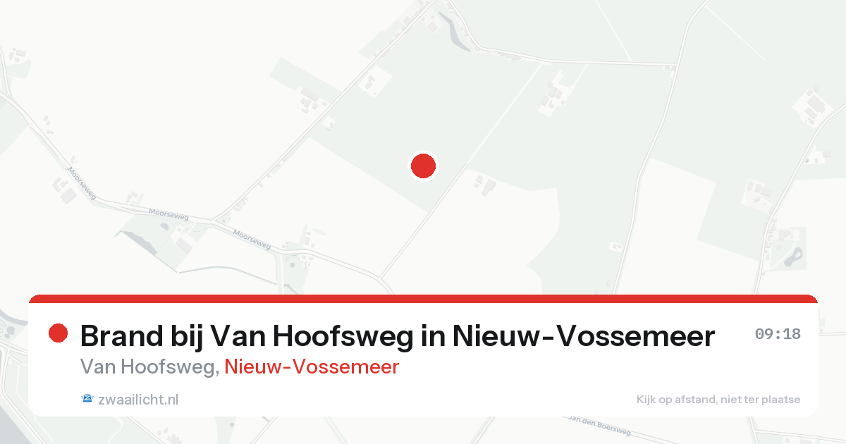 Brand bij Van Hoofsweg in Nieuw-Vossemeer — 19 aug 2026