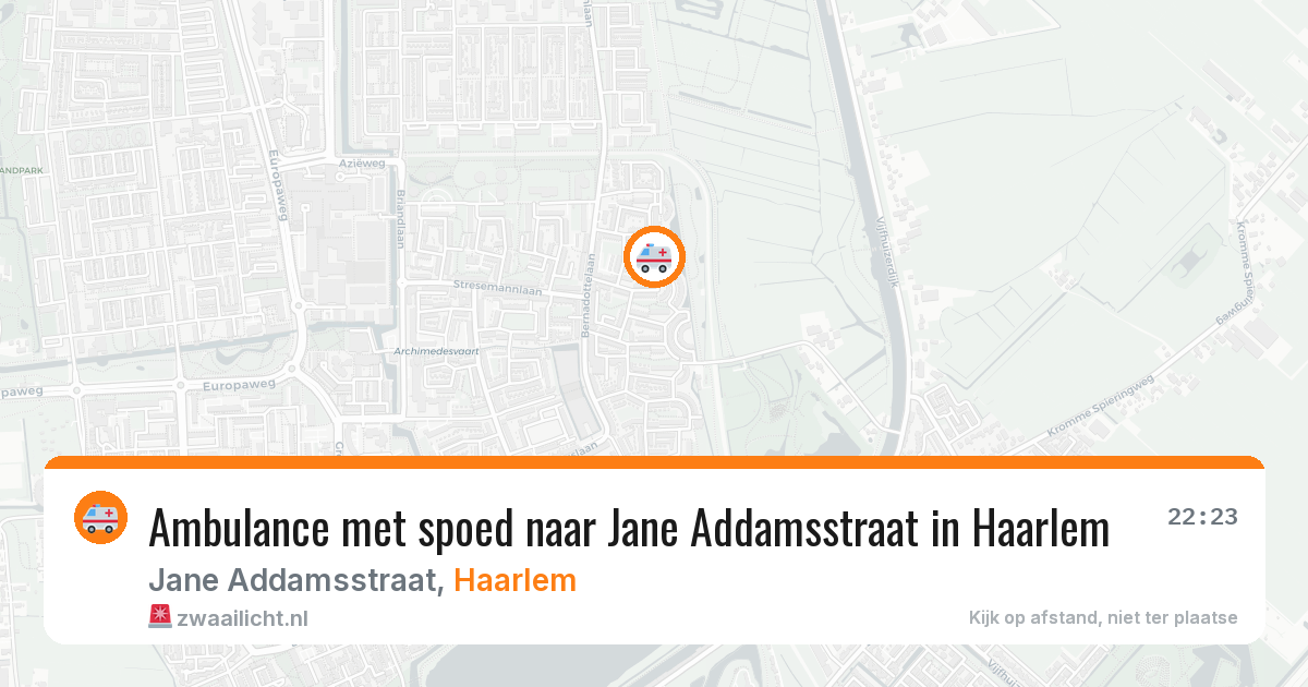 Ambulance met spoed naar Jane Addamsstraat in Haarlem — 9 mei 2026