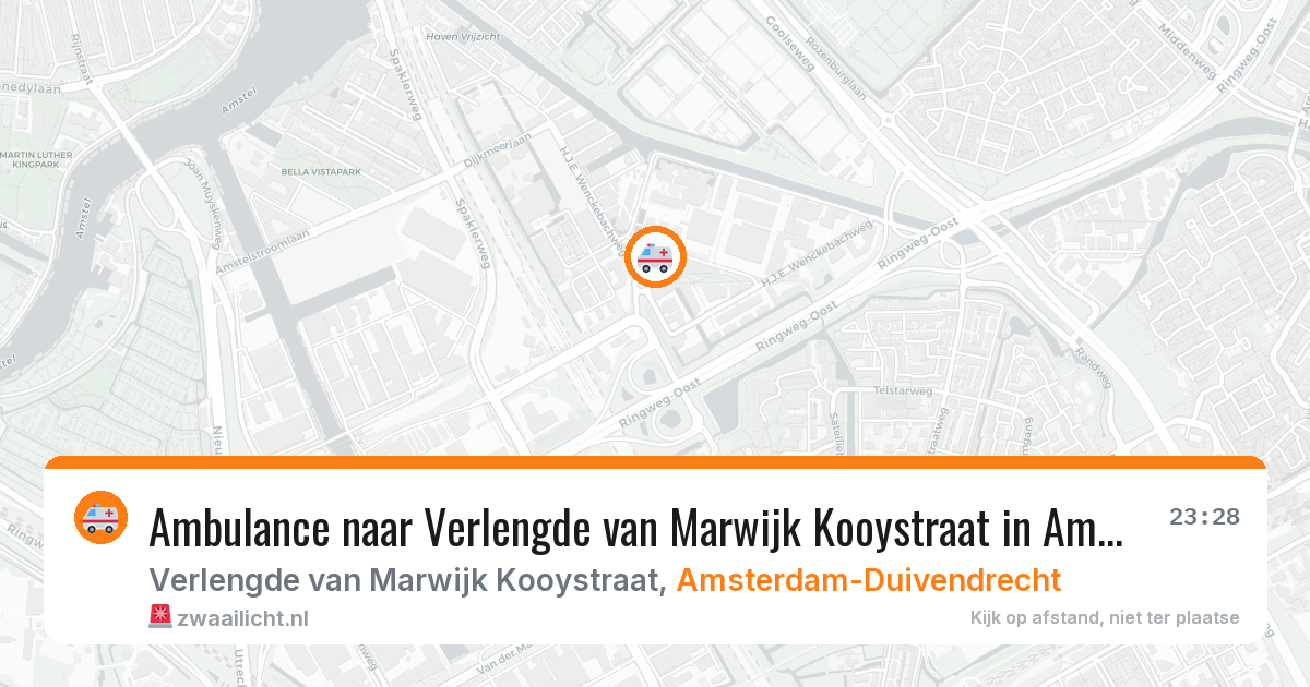 Ambulance naar Verlengde van Marwijk Kooystraat in Amsterdam-Duivendrecht — 7 aug 2026