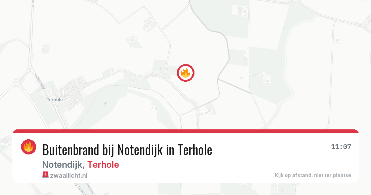 Buitenbrand bij Notendijk in Terhole — 29 mei 2026