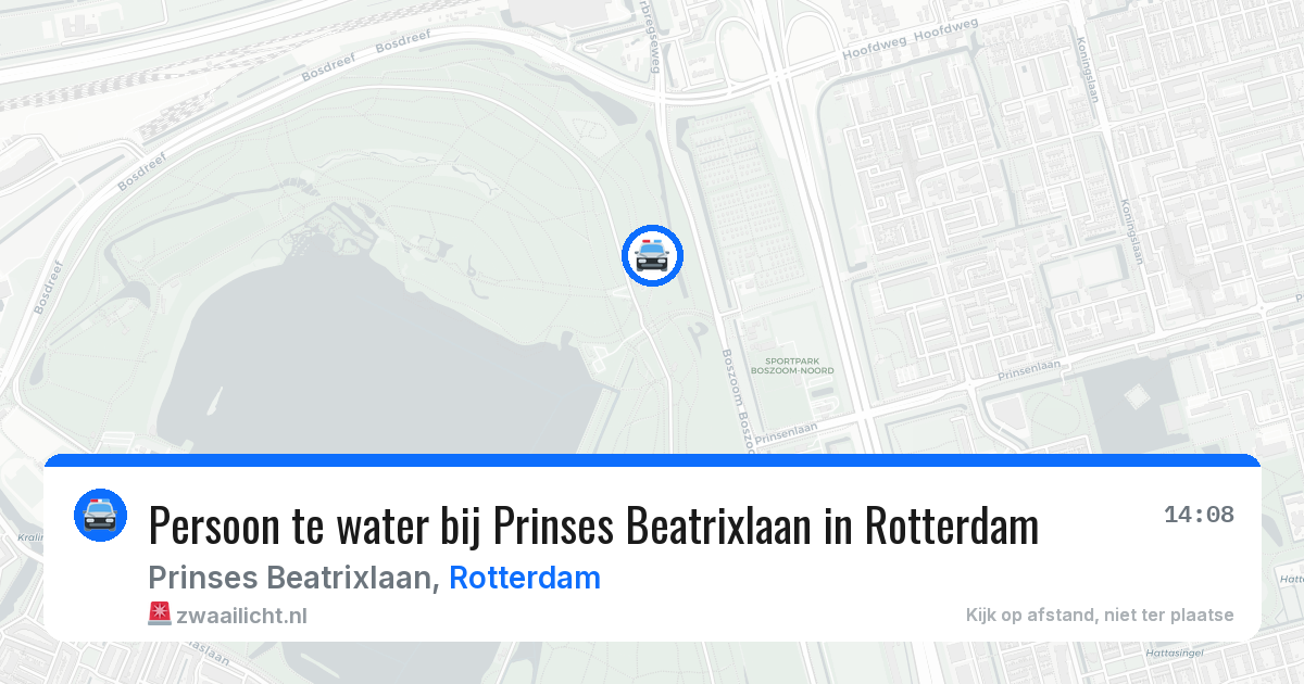 Persoon te water bij Prinses Beatrixlaan in Rotterdam — 10 aug 2026