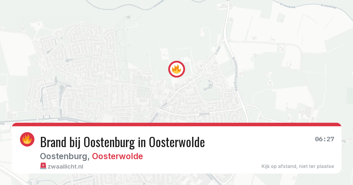 Brand bij Oostenburg in Oosterwolde — 4 mei 2026