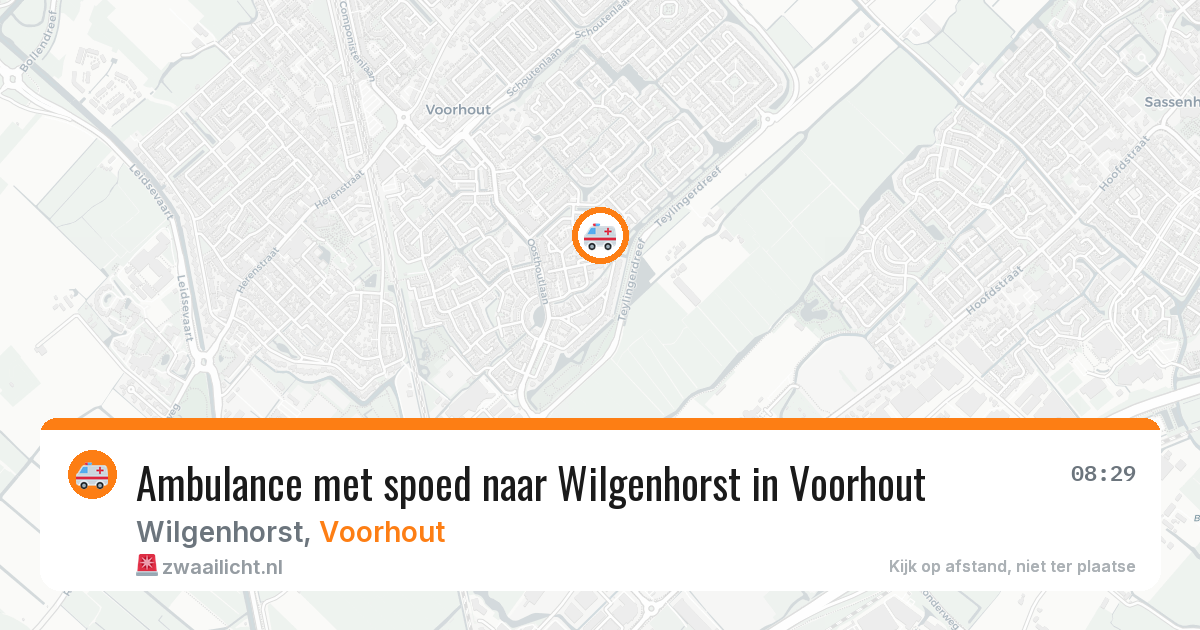 Ambulance met spoed naar Wilgenhorst in Voorhout — 27 jul 2026