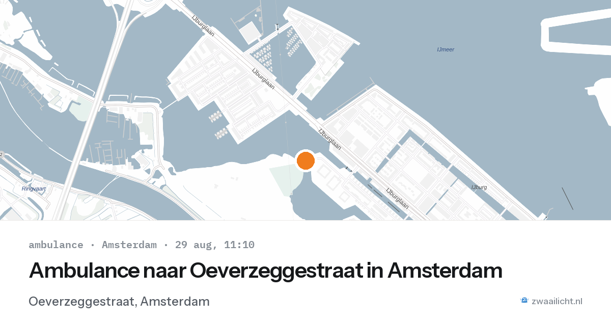 Ambulance naar Oeverzeggestraat in Amsterdam — 29 aug 2026