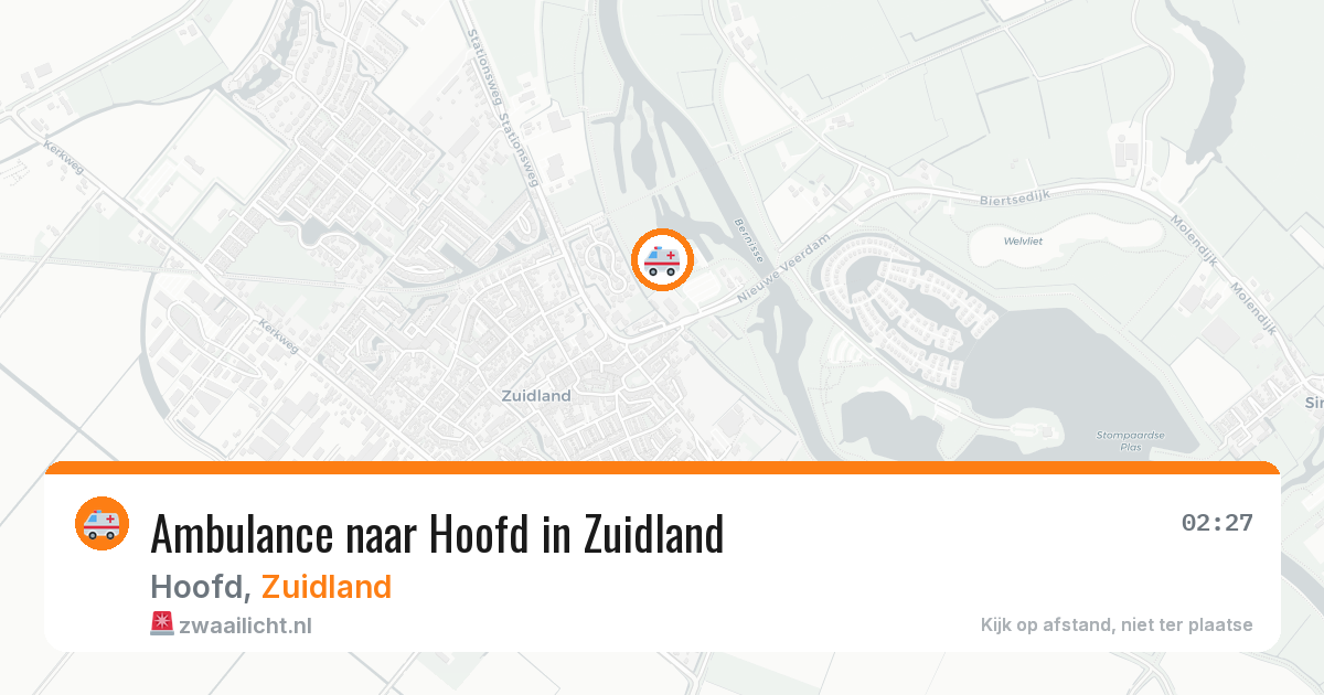 Ambulance naar Hoofd in Zuidland — 9 jul 2026