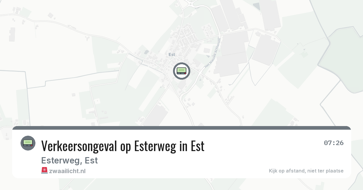 Verkeersongeval op Esterweg in Est — 20 mrt 2026