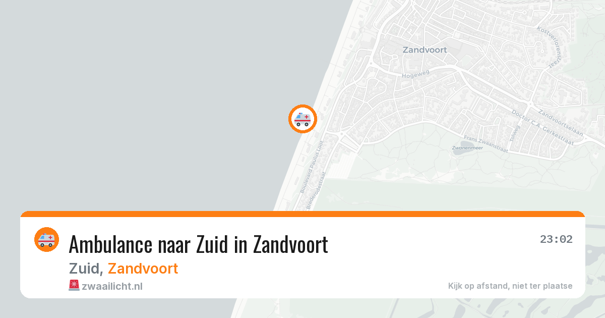 Ambulance naar Zuid in Zandvoort — 9 aug 2026