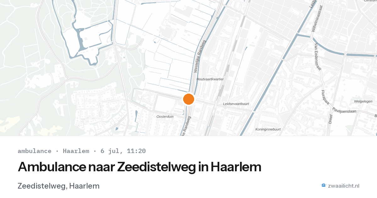 Ambulance naar Zeedistelweg in Haarlem — 6 jul 2026