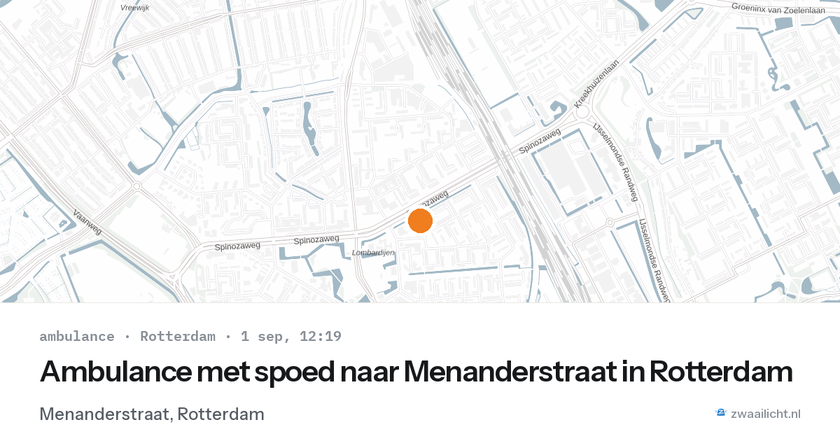 Ambulance met spoed naar Menanderstraat in Rotterdam — 1 sep 2026