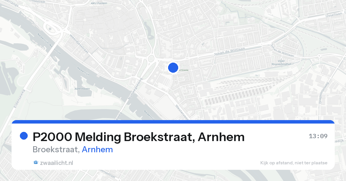 P2000 Melding Broekstraat, Arnhem — 19 jun 2026