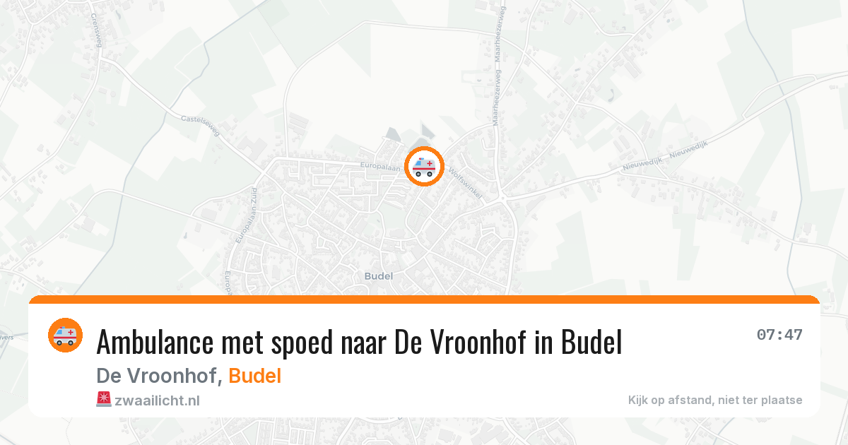 Ambulance met spoed naar De Vroonhof in Budel — 17 jun 2026