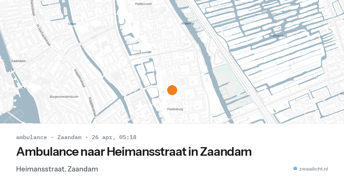 Ambulance naar Heimansstraat in Zaandam — 26 apr 2026