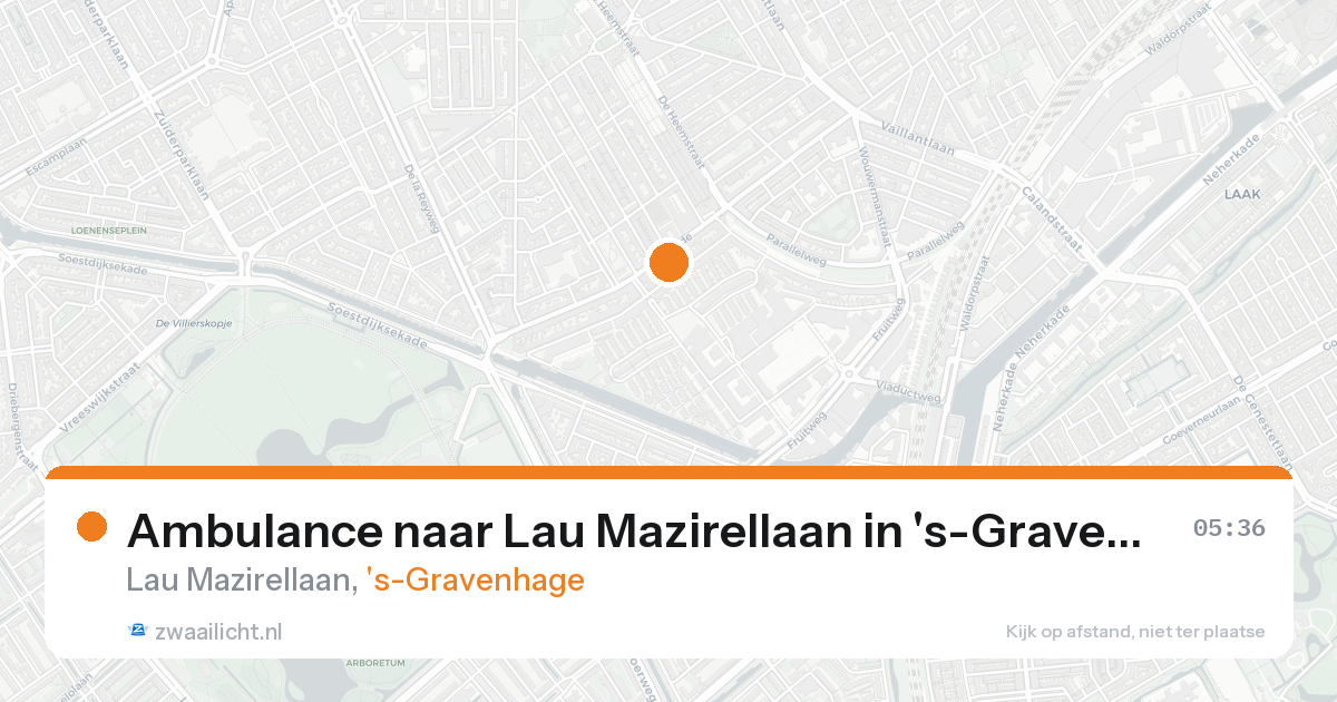 Ambulance naar Lau Mazirellaan in 's-Gravenhage — 22 aug 2026