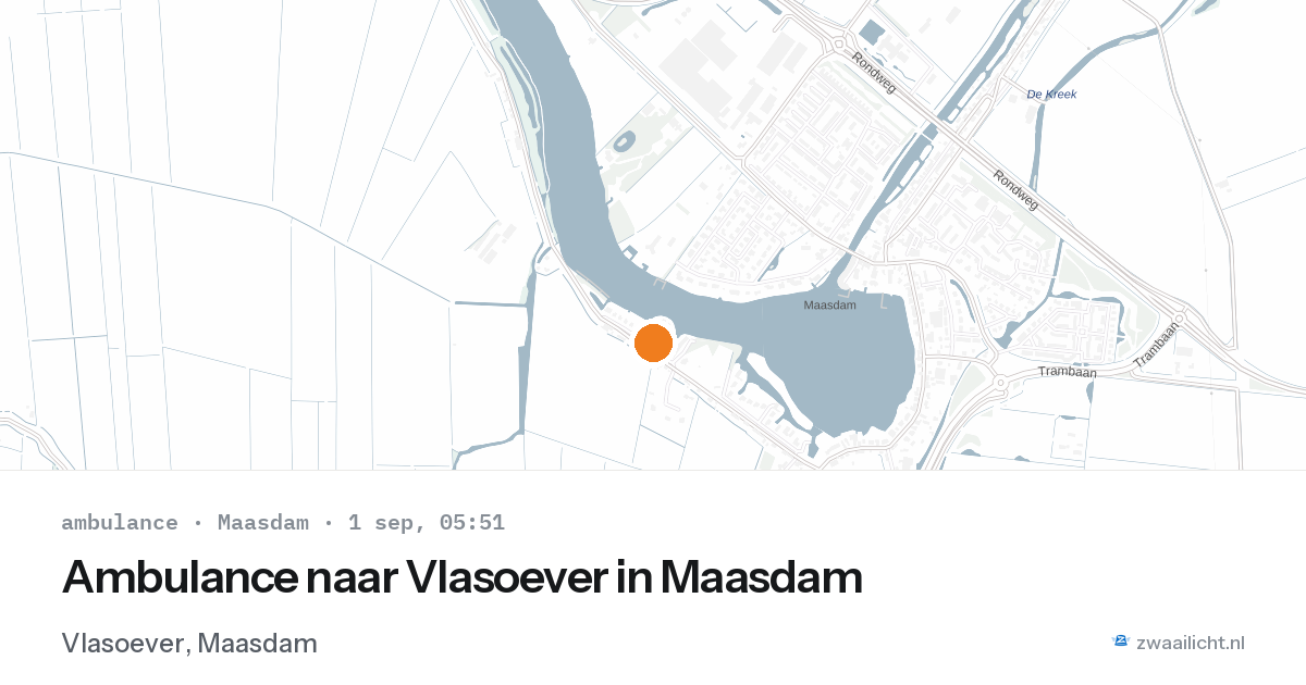 Ambulance naar Vlasoever in Maasdam — 1 sep 2026