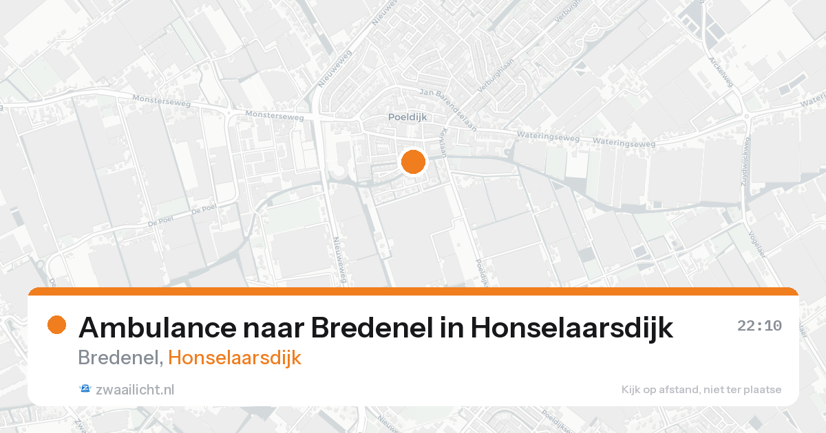 Ambulance naar Bredenel in Honselaarsdijk — 19 aug 2026