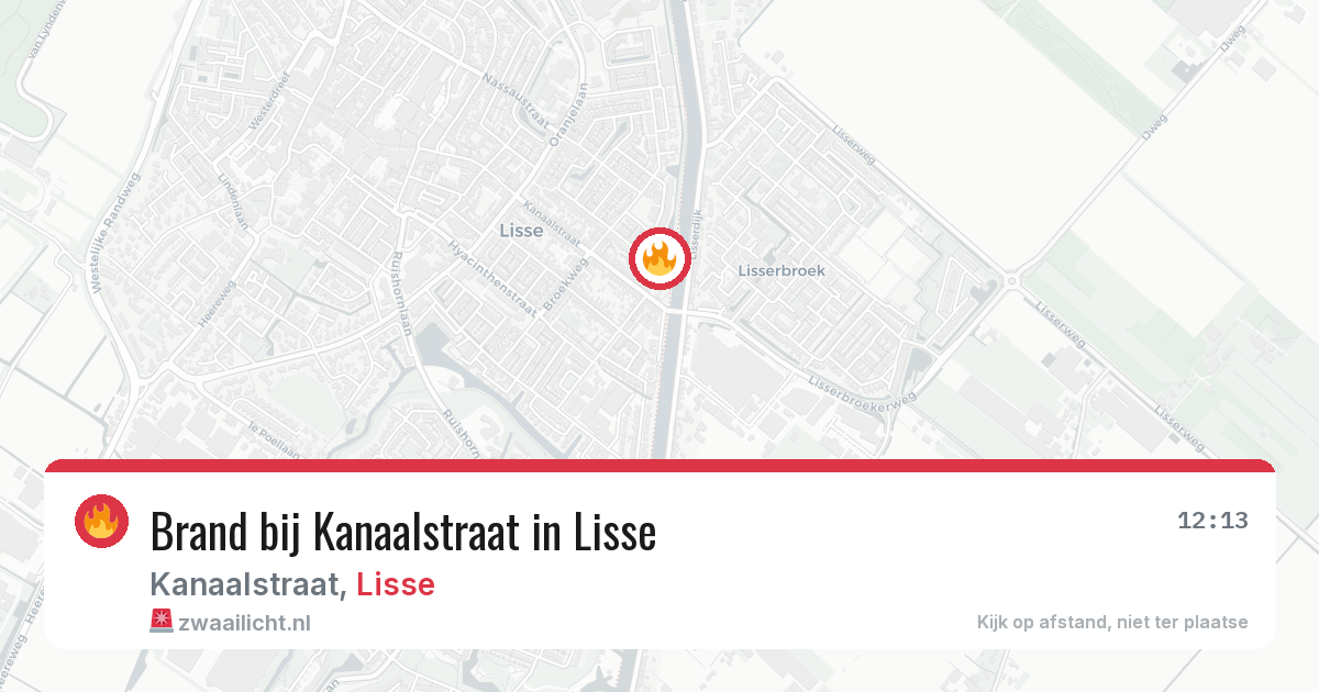 Brand bij Kanaalstraat in Lisse — 6 mei 2026