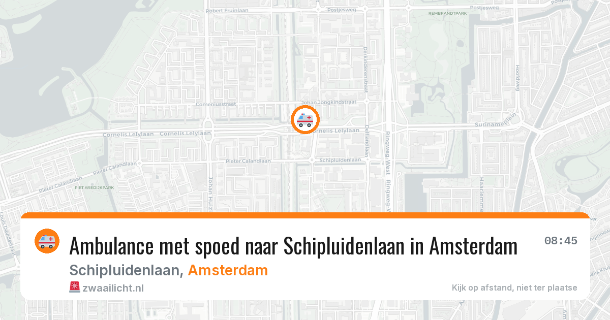 Ambulance met spoed naar Schipluidenlaan in Amsterdam — 12 jun 2026