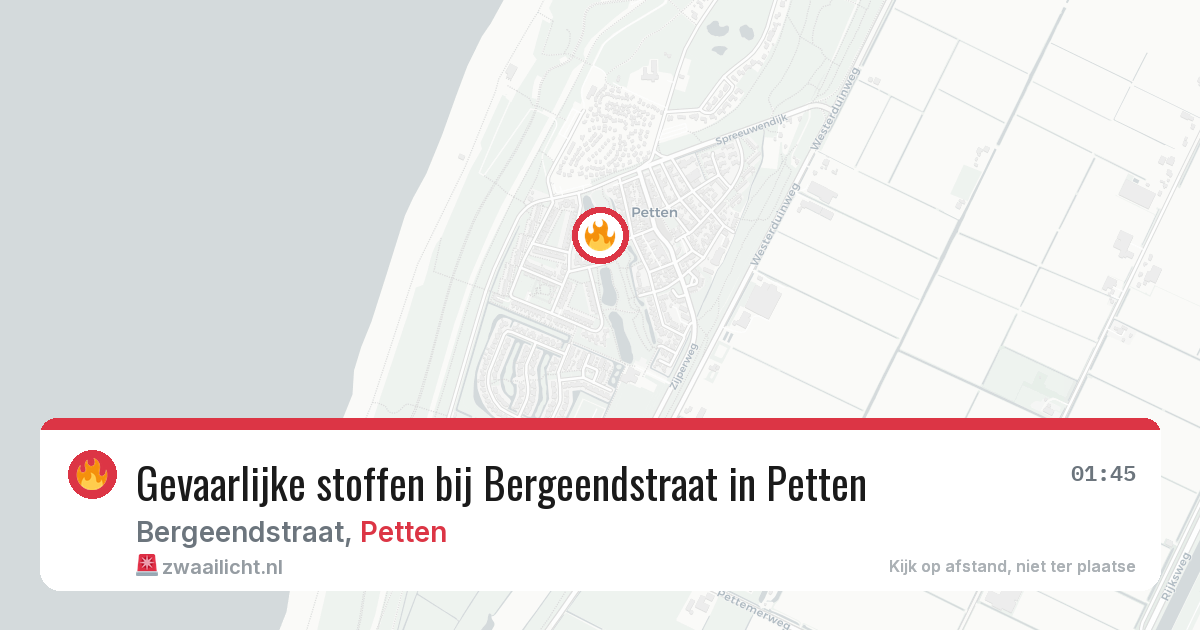 Gevaarlijke stoffen bij Bergeendstraat in Petten — 10 jun 2026