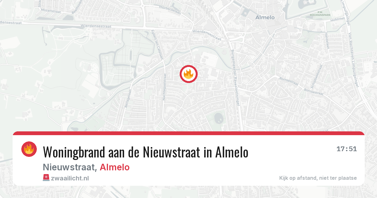 Woningbrand aan de Nieuwstraat in Almelo — 10 mrt 2026