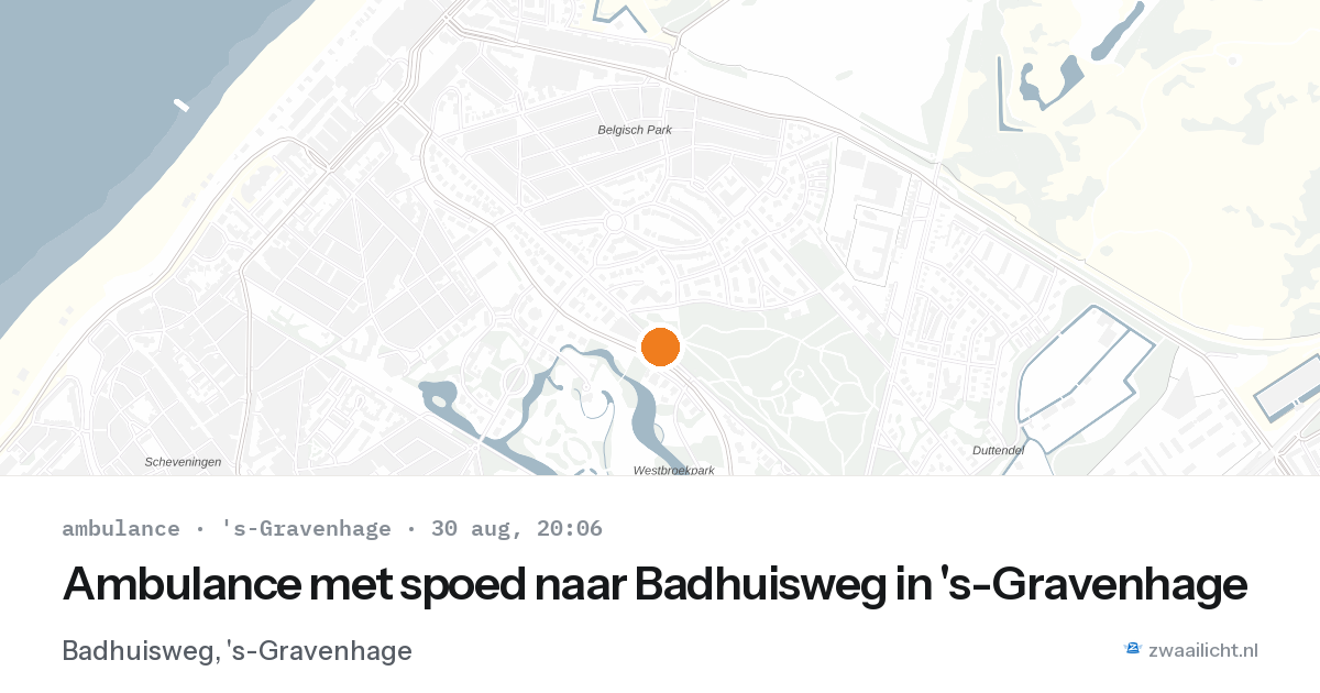 Ambulance met spoed naar Badhuisweg in 's-Gravenhage — 30 aug 2026