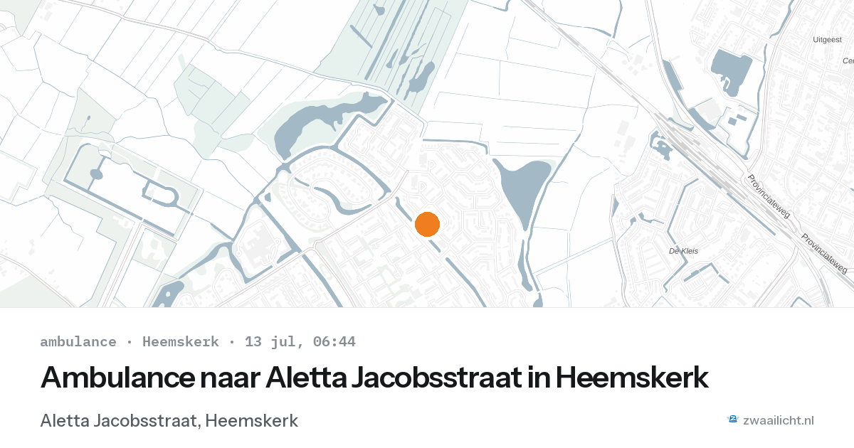 Ambulance naar Aletta Jacobsstraat in Heemskerk — 13 jul 2026