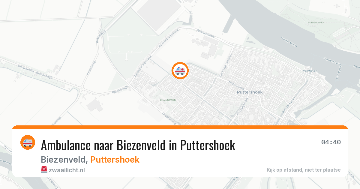 Ambulance naar Biezenveld in Puttershoek — 7 aug 2026