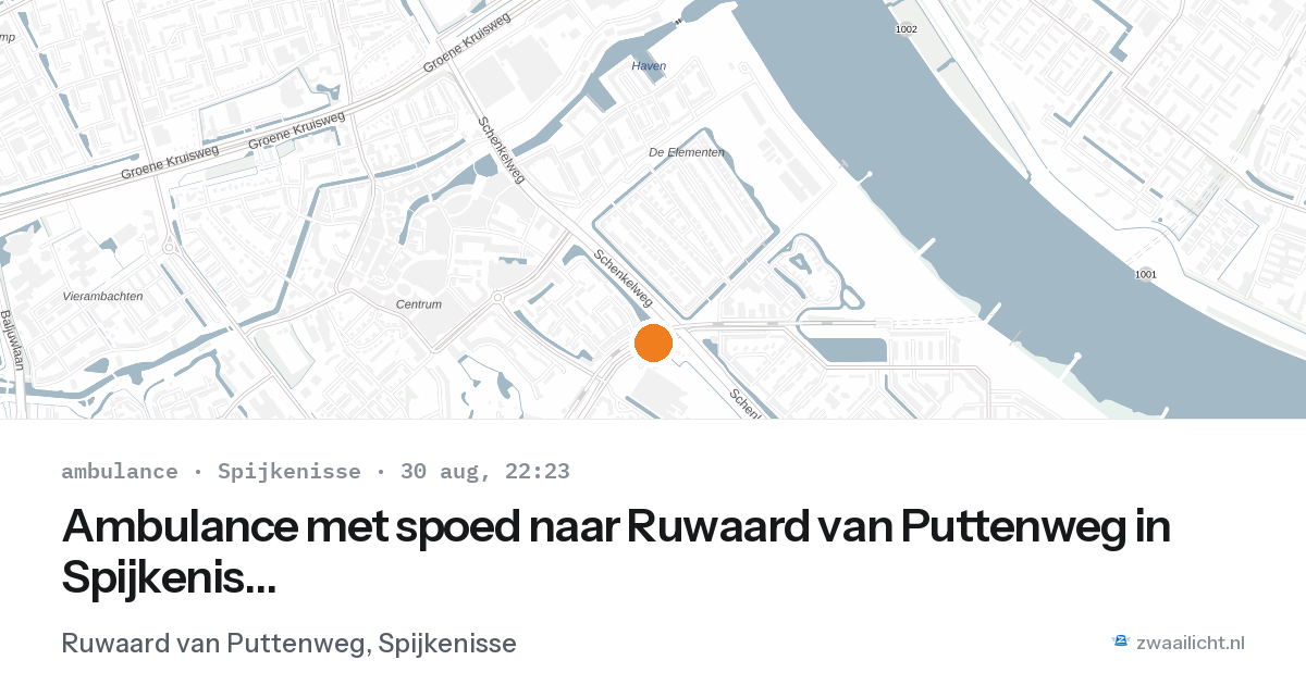 Ambulance met spoed naar Ruwaard van Puttenweg in Spijkenisse — 30 aug 2026