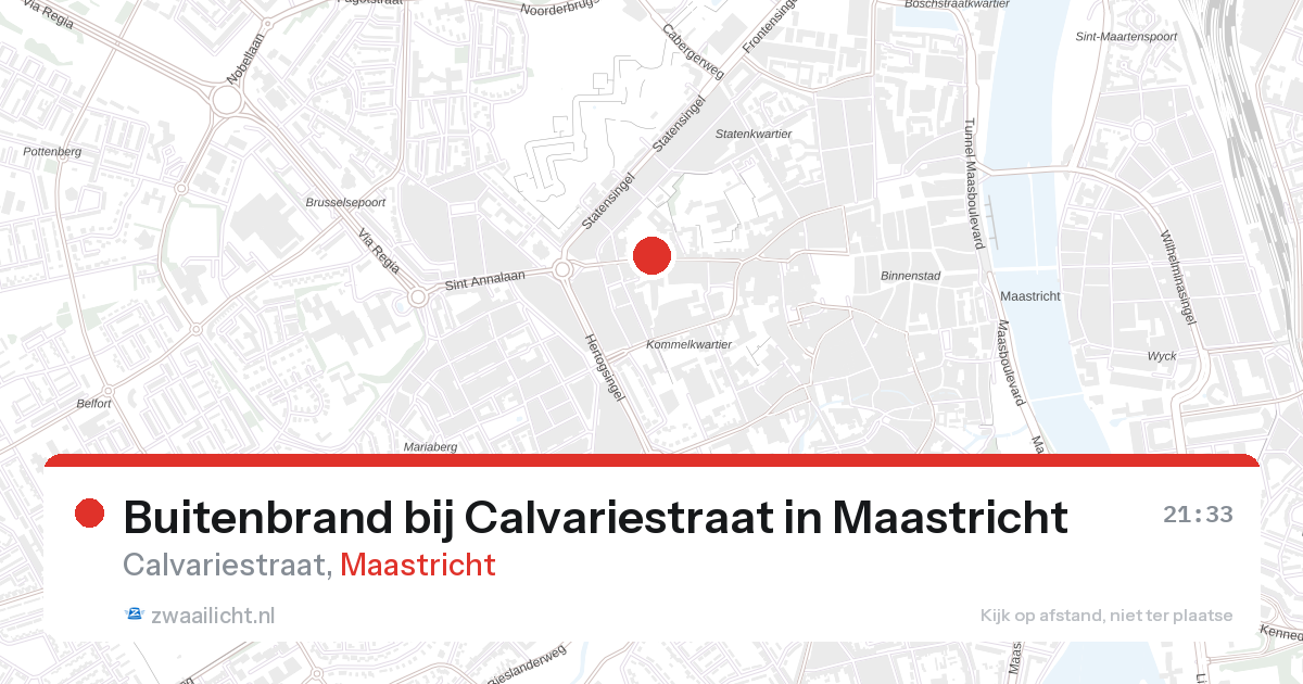 Buitenbrand bij Calvariestraat in Maastricht — 28 aug 2026