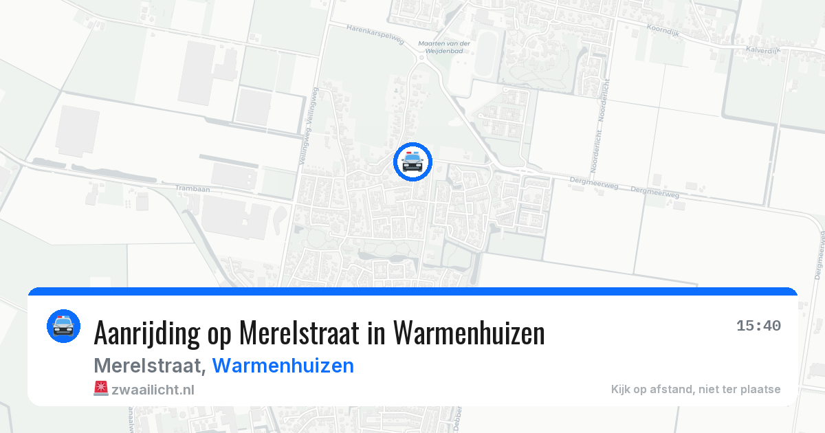 Aanrijding op Merelstraat in Warmenhuizen — 22 jul 2026