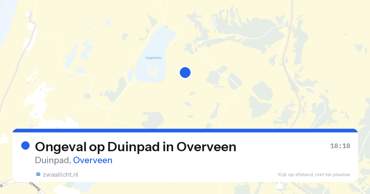 Ongeval op Duinpad in Overveen — 27 aug 2026