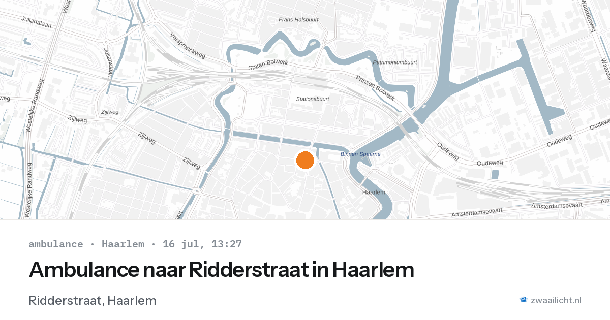 Ambulance naar Ridderstraat in Haarlem — 16 jul 2026