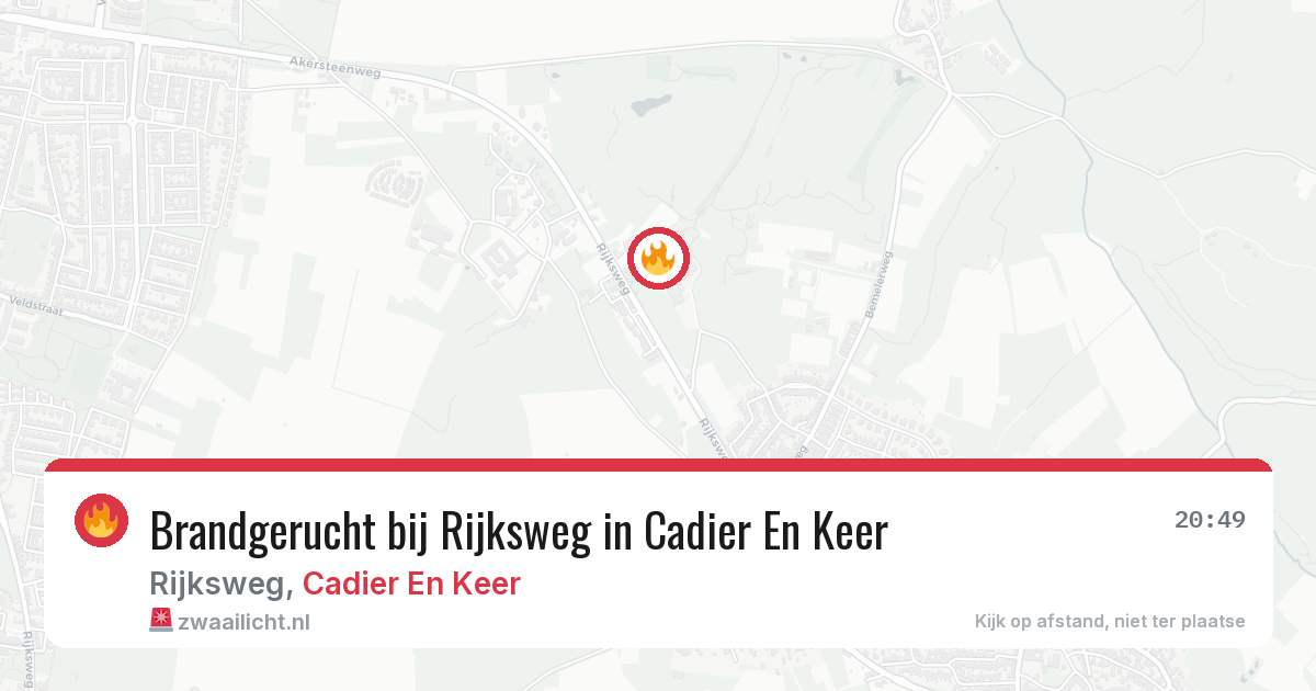 Brandgerucht bij Rijksweg in Cadier En Keer — 21 feb 2026