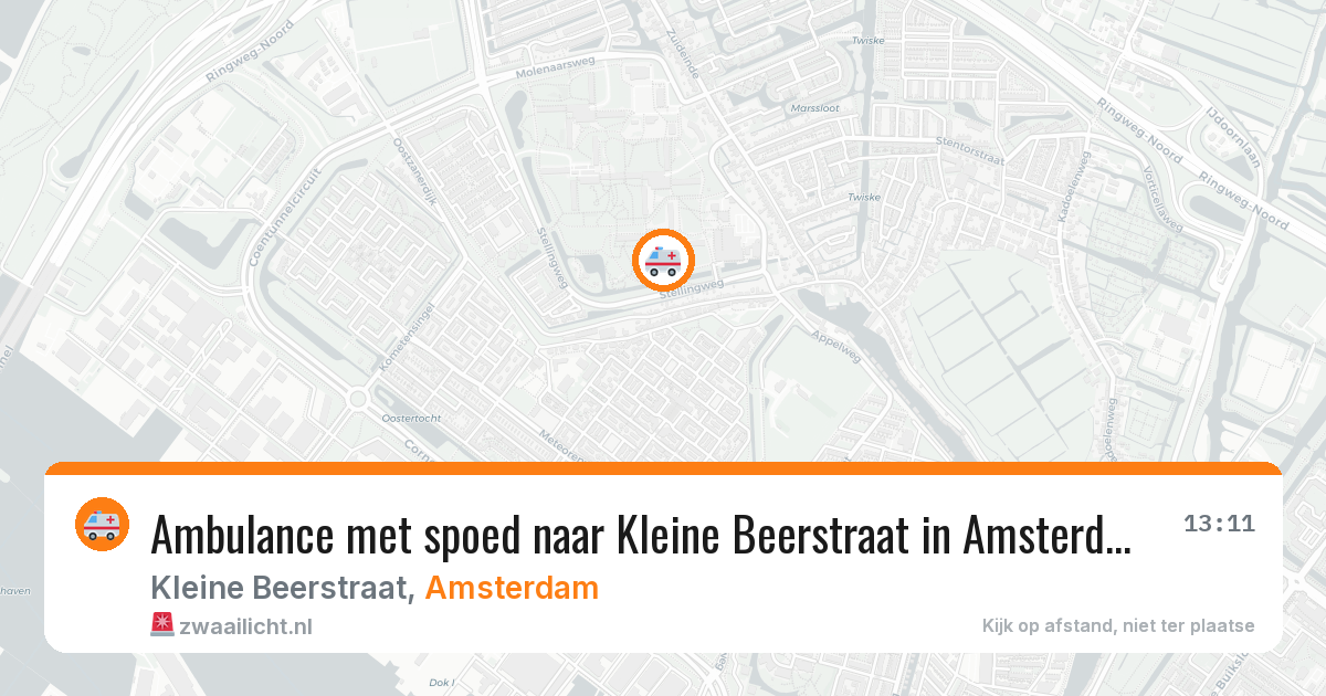 Ambulance met spoed naar Kleine Beerstraat in Amsterdam — 8 mei 2026