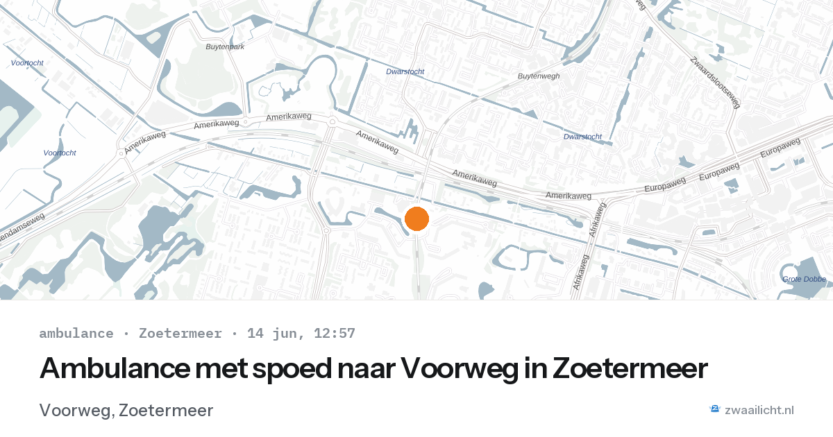 Ambulance met spoed naar Voorweg in Zoetermeer — 14 jun 2026