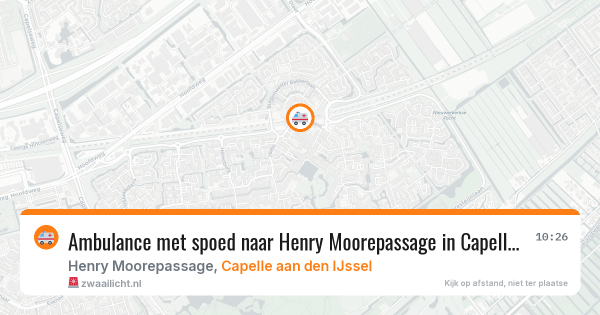 Ambulance met spoed naar Henry Moorepassage in Capelle aan den IJssel — 6 aug 2026