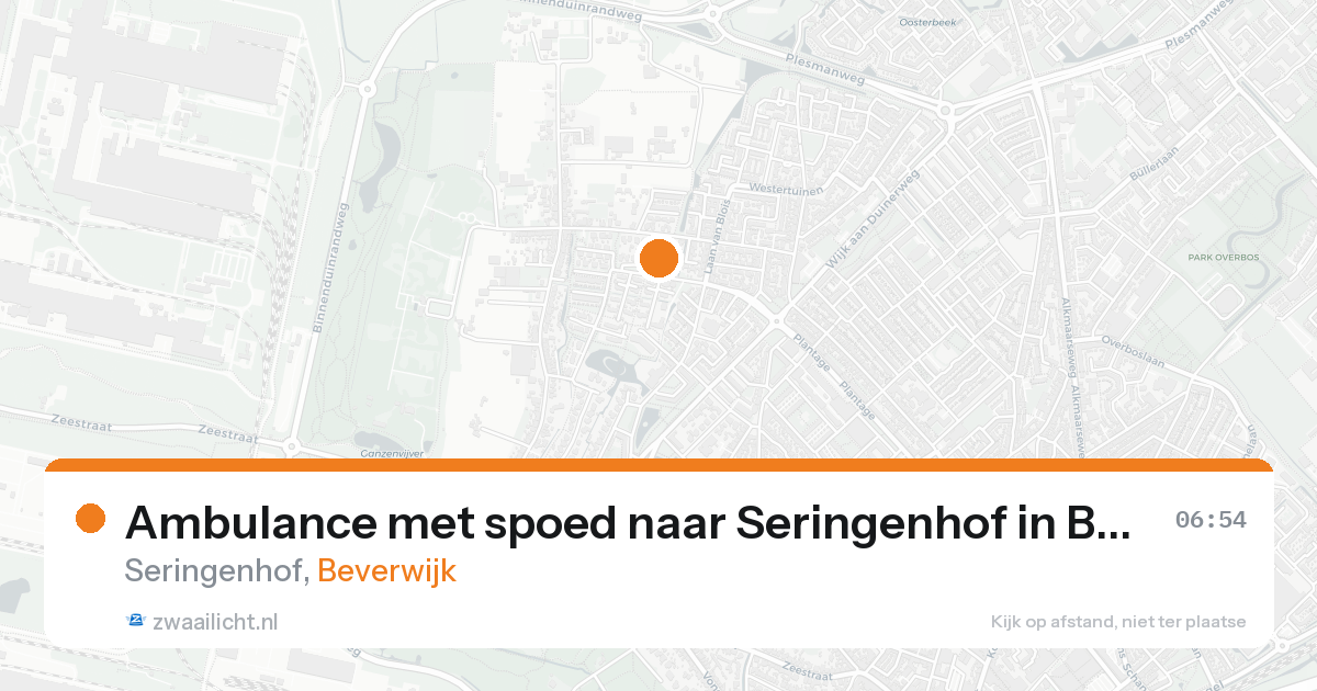 Ambulance met spoed naar Seringenhof in Beverwijk — 17 aug 2026